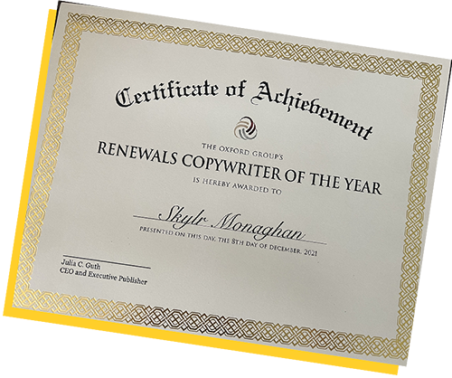 renewals copywriter of the year